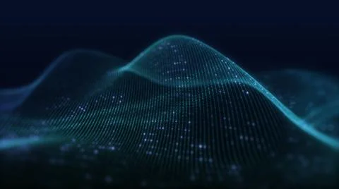 Beautiful abstract wave technology background with blue light, digital wave e Stock Illustration