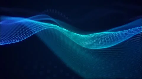 Beautiful abstract wave technology background with blue light digital effect  Stock Photos