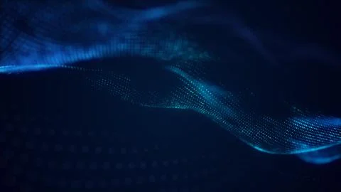 Beautiful abstract wave technology background with blue light digital effect  Stock Photos