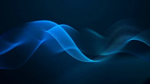 Beautiful abstract wave technology digital network background with blue light Stock Footage 125065565