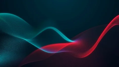 Beautiful abstract wave technology digital network background with blue light Stock Footage 125352425