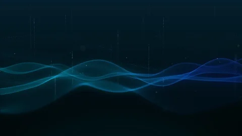Beautiful abstract wave technology digital network background with blue light Stock Footage 128312301