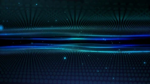 Beautiful abstract wave technology digital network background with blue light Stock Footage 129486350