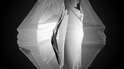 Beautiful Abstract White And Black Polygonal Surface Moving In 3d Animation.  Stockbeeldmateriaal 82549407