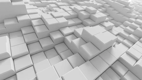 Beautiful Abstract White Boxes Rising in Looped 3d Animation. Video stock 72120327