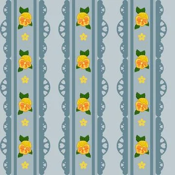 Beautiful abstract yellow pansy pattern design great lovely textile pattern Stock Illustration