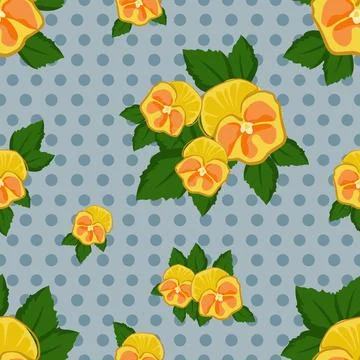 Beautiful abstract yellow pansy pattern design great lovely textile pattern Stock Illustration