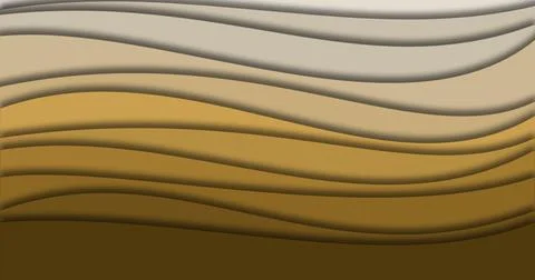 Beautiful abstract yellow waves with shadow for art banner concept Stock Illustration