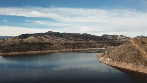Beautiful Aerial of Colorado Rocky Mountain Reserve Lake Stock Footage