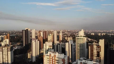 Beautiful Aerial Drone Footage of Curitiba, Brazil Stock Footage