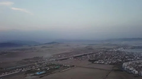 Beautiful aerial drone view of Punta Hermosa district, Lima, Peru Stockbeeldmateriaal 195970109