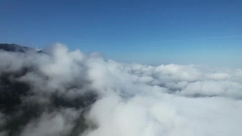 Beautiful Aerial Empty Shot of White Sea of Clouds Stock Footage 339307180