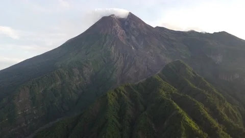 Beautiful Aerial Footage of Mount Merapi, Yogyakarta Stock Footage 194683499