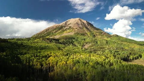 Beautiful aerial of Gothic Mountain in fall in Crested Butte Colorado Stock Footage 250957566