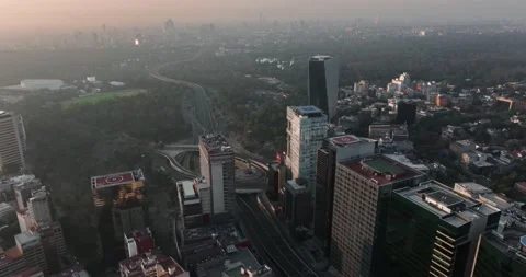 Beautiful aerial hyperlapse view of modern urban Mexico City Video stock 236695477