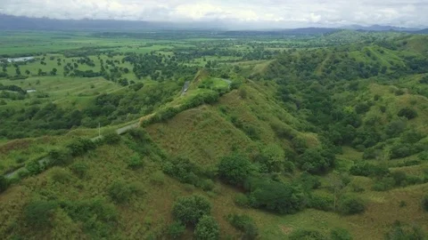 Beautiful Aerial of mountain range in Valle del Cauca, Colombia Stock Footage 82140579