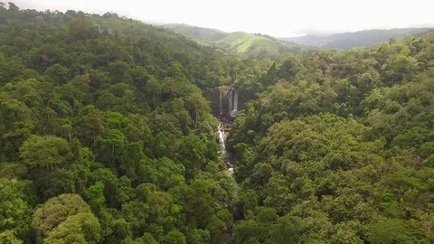 Beautiful aerial over the Nauyaca waterfall in Costa Rica. Stock Footage