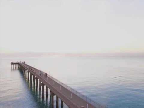 Beautiful Aerial of a Pier Stock Footage 71658841