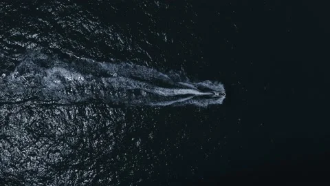 Beautiful Aerial Top Down View Shot of a Jet Ski Stock Footage 114577429