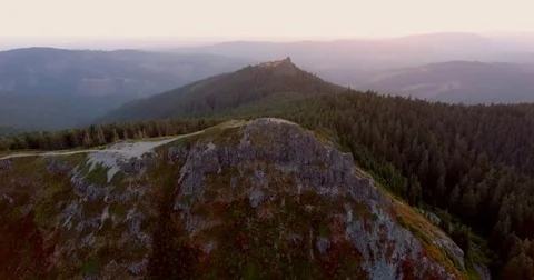 Beautiful aerial video revealing an amazing scene during sunrise Stock Footage
