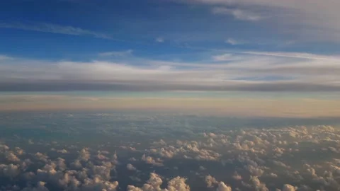 Beautiful aerial view of cloudscape from sky level, showing heaven-like scene Stock Footage 164516936