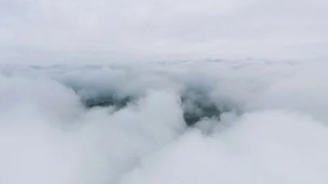 Beautiful aerial view of cloudy landscape and an island in the Lake Stock-Footage 80373250
