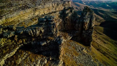 Beautiful aerial view of the high cliffs. Stock Footage 240845407