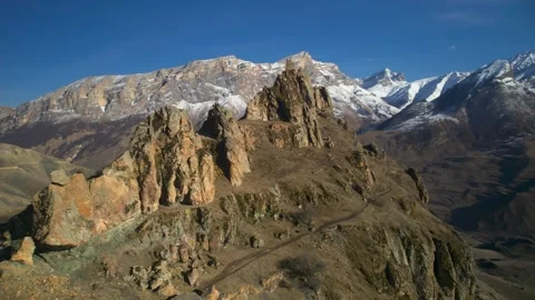 Beautiful aerial view of the high cliffs. Stock Footage 240876178
