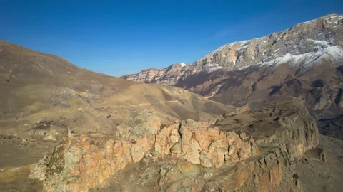 Beautiful aerial view of the high cliffs. Stock Footage 240876723