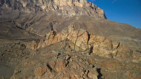 Beautiful aerial view of the high cliffs. Stock Footage 240877151
