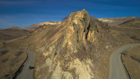 Beautiful aerial view of high cliffs in the Caucasus mountains. Stock Footage 241000108