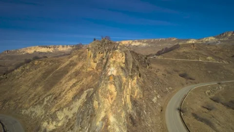 Beautiful aerial view of the high cliffs. Stock Footage 241000125