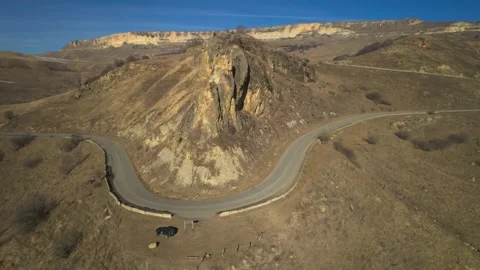 Beautiful aerial view of the high cliffs. Stock Footage 241000192