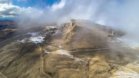 Beautiful aerial view of the high cliffs. Stock Footage 241011422