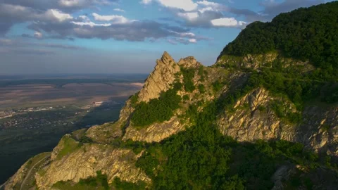 Beautiful aerial view of high cliffs. Stock Footage 250770677