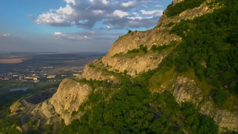 Beautiful aerial view of high cliffs. Stock Footage 250773213