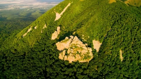 Beautiful aerial view of high cliffs. Stock Footage 250773287
