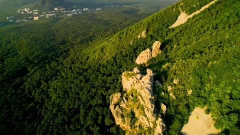 Beautiful aerial view of high cliffs. Stock Footage 250774286