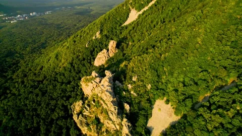 Beautiful aerial view of high cliffs. Stock Footage 250775148