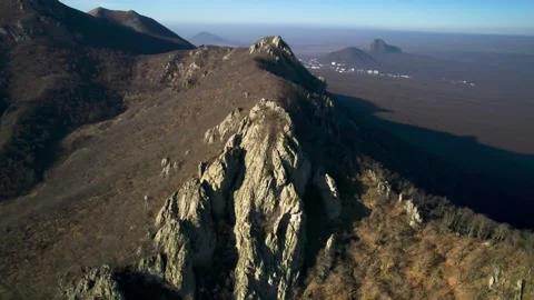 Beautiful aerial view of high cliffs. Stock Footage 263335650
