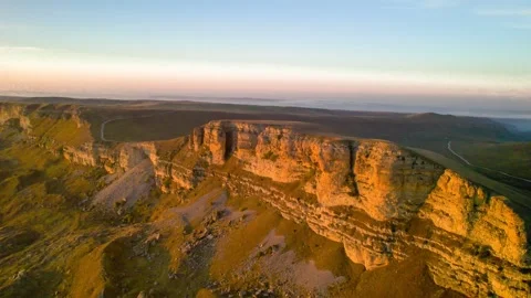 Beautiful aerial view of high cliffs. Stock Footage 263372067