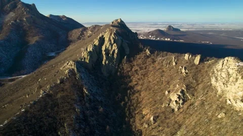 Beautiful aerial view of high cliffs. Stock Footage 284112233