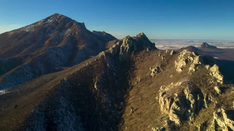 Beautiful aerial view of high cliffs. Stock Footage 284112396