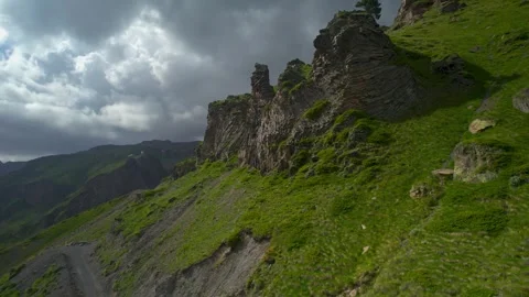 Beautiful aerial view of high cliffs. Stock Footage 284121780