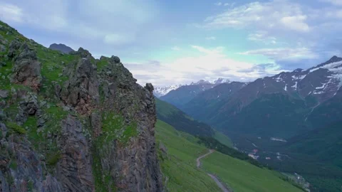 Beautiful aerial view of high cliffs. Stock Footage 284123286