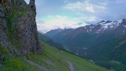 Beautiful aerial view of high cliffs. Stock Footage 284123356