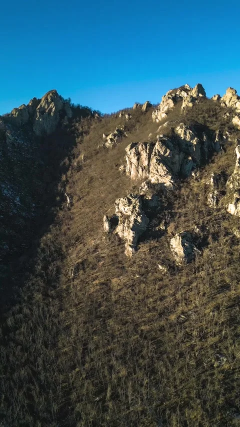 Beautiful aerial view of high cliffs. Stock Footage 284136995