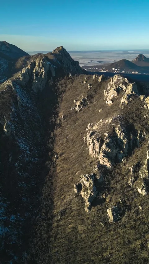 Beautiful aerial view of high cliffs. Stock Footage 284137038