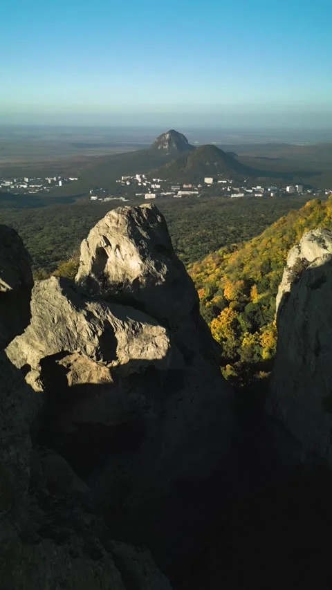 Beautiful aerial view of high cliffs. Stock Footage 295540209