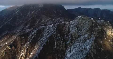 Beautiful aerial view of the mountain cliffs on Mount Beshtau Stock Footage 170522596